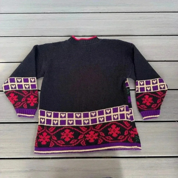 Vintage Separate Issue Kids Acrylic Sweater Size Medium Scottie Dog Hearts - Picture 2 of 6